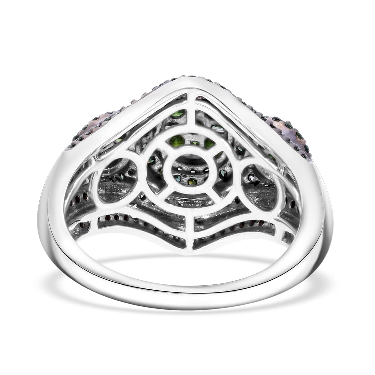 Green Diamond 1.00 ctw Ring in Platinum Over Sterling Silver (Size 10.0) image number 4