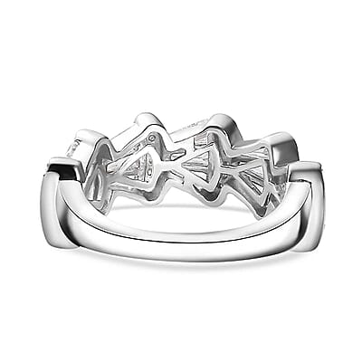 Moissanite 1.65 ctw Ring in Rhodium Over Sterling Silver (Size 10.0)
