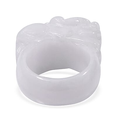 Natural Jade 75.00 ctw Carved Pixiu Band Ring (Size 10.0)