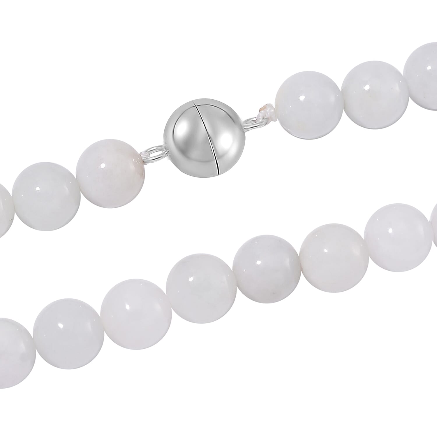 Natural Jade 620.00 ctw Carved Flower Beaded Necklace in Rhodium Over Sterling Silver 26 Inches