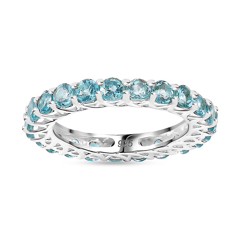 Betroka Blue Apatite 4.30 ctw Ring in Sterling Silver (Size 10.0)
