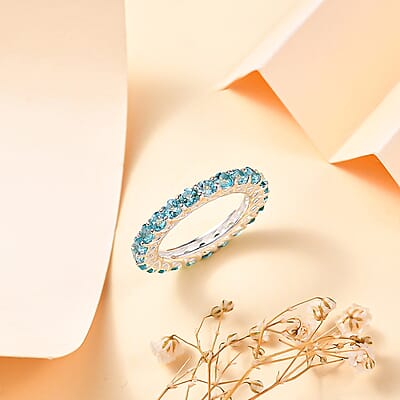 Betroka Blue Apatite 4.30 ctw Ring in Sterling Silver (Size 10.0)