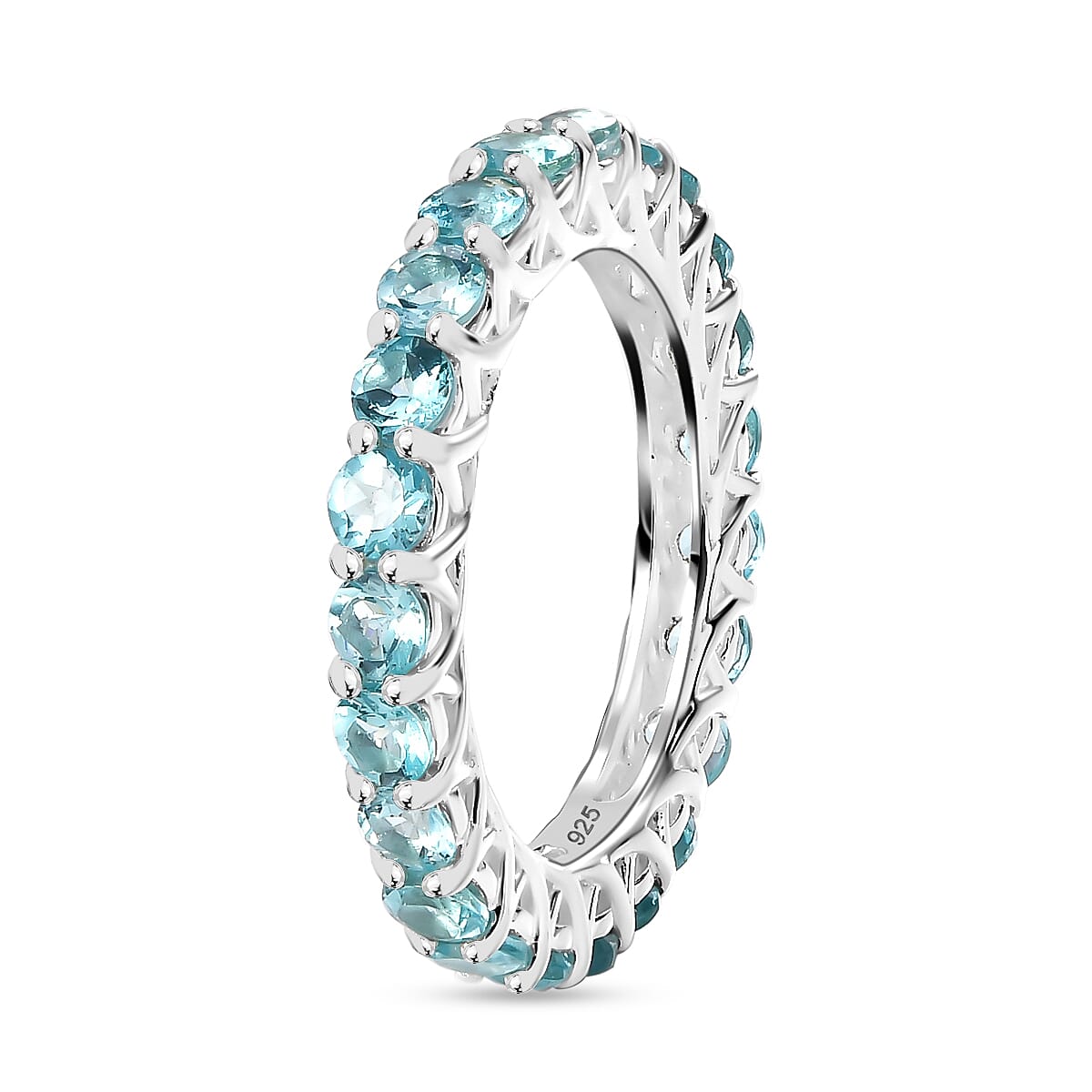 Betroka Blue Apatite 4.30 ctw Ring in Sterling Silver (Size 10.0)