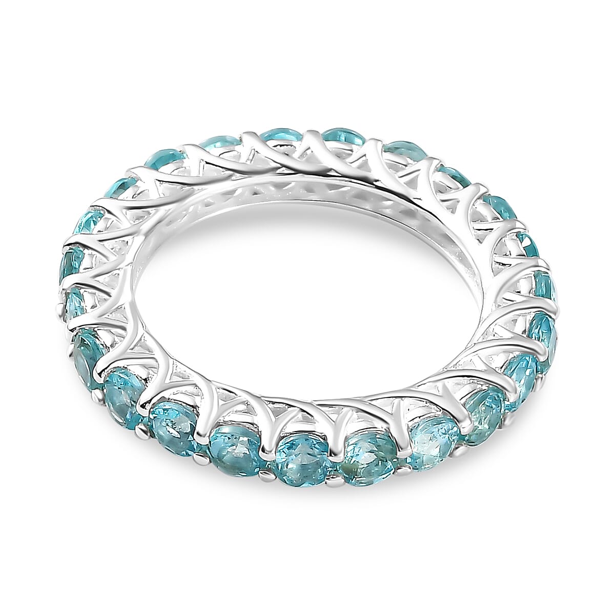 Betroka Blue Apatite 4.30 ctw Ring in Sterling Silver (Size 10.0)