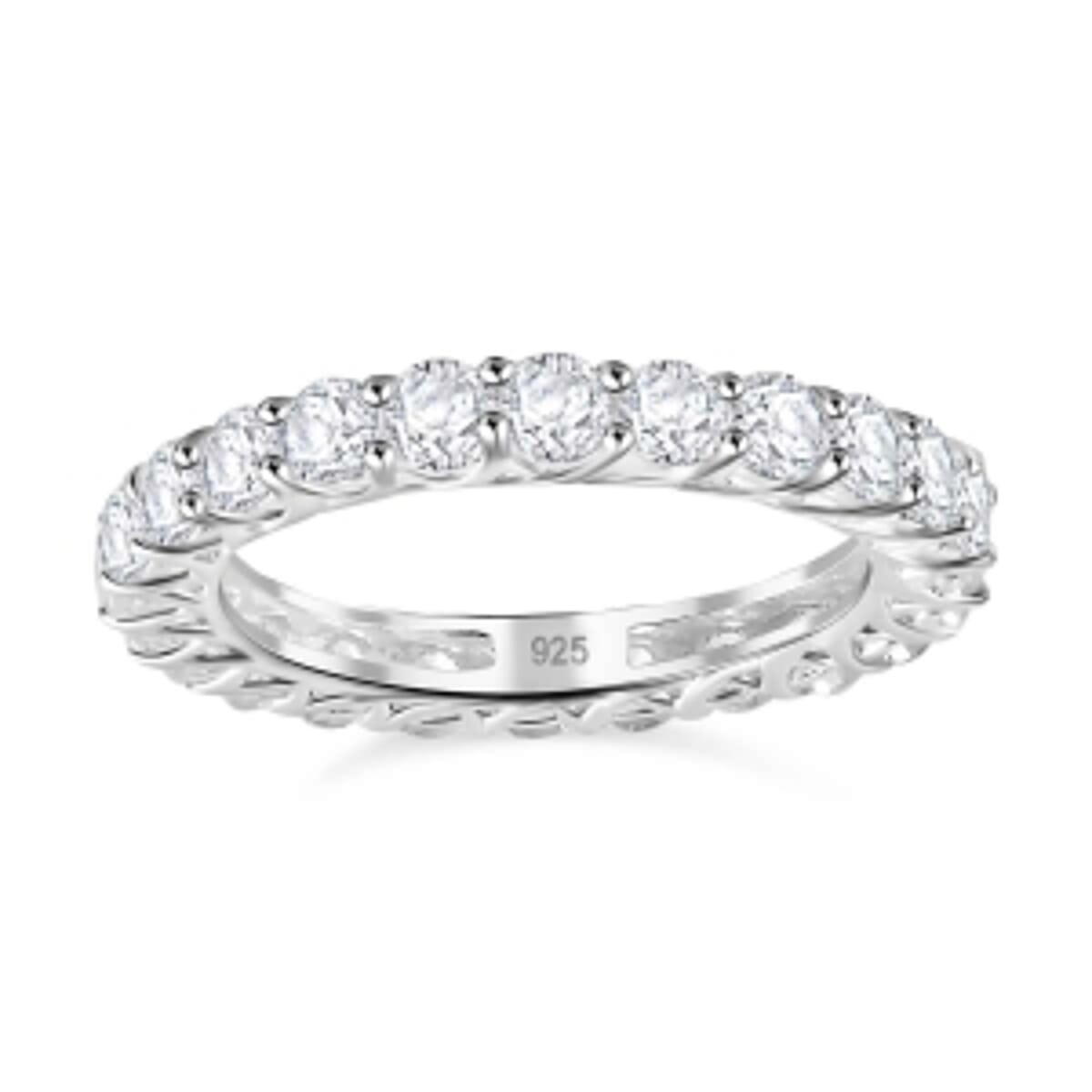 White Zircon 4.83 ctw Ring in Sterling Silver (Size 6.5) image number 3