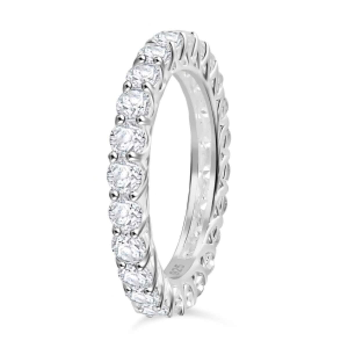White Zircon 4.83 ctw Ring in Sterling Silver (Size 6.5) image number 4