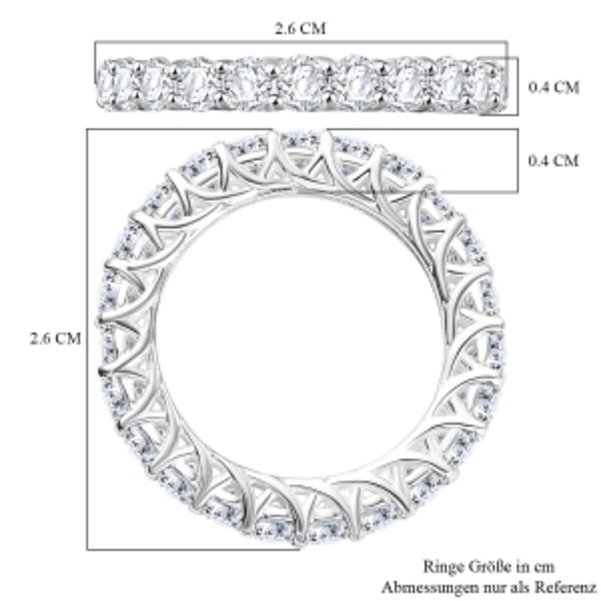 White Zircon 4.83 ctw Ring in Sterling Silver (Size 6.5) image number 6