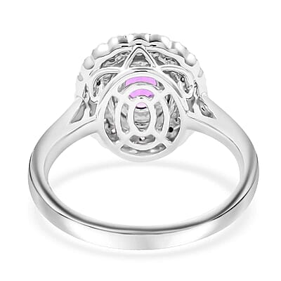 Rhapsody AAAA Madagascar Purple Sapphire and Pink Spinel and E-F VS Diamond 1.60 ctw Ring in 950 Platinum (Size 5.5) 8.60 Grams