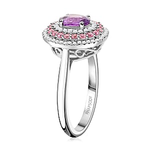 Rhapsody AAAA Madagascar Purple Sapphire and Pink Spinel and E-F VS Diamond 1.60 ctw Ring in 950 Platinum (Size 6.0) 8.60 Grams