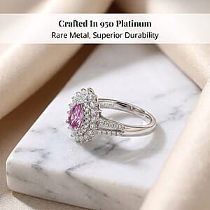 Rhapsody AAAA Madagascar Purple Sapphire and E-F VS Diamond 1.26 ctw Ring in 950 Platinum (Size 10.0) 7.25 Grams