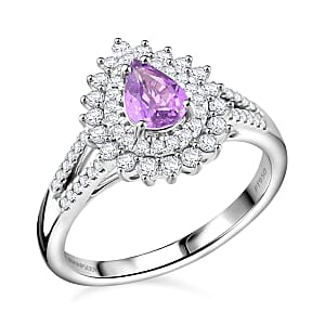 Rhapsody AAAA Madagascar Purple Sapphire and E-F VS Diamond 1.26 ctw Ring in 950 Platinum (Size 6.5) 7.25 Grams
