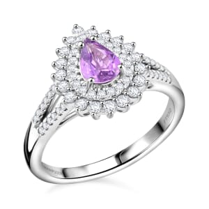 Rhapsody AAAA Madagascar Purple Sapphire and E-F VS Diamond 1.26 ctw Ring in 950 Platinum (Size 8.0) 7.25 Grams