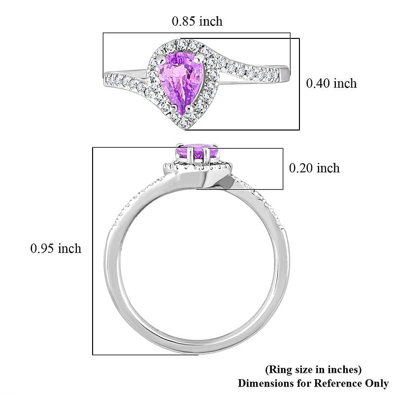 Certified & Appraised Rhapsody AAAA Madagascar Purple Sapphire and E-F VS Diamond 1.00 ctw Ring in 950 Platinum (Size 6.0) 5.27 Grams