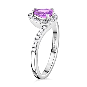 Certified & Appraised Rhapsody AAAA Madagascar Purple Sapphire and E-F VS Diamond 1.00 ctw Ring in 950 Platinum (Size 8.0) 5.27 Grams