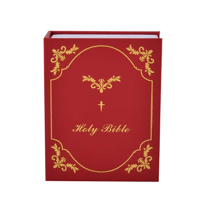 Bible Book Earrings in ION Plated YG and Stainless Steel