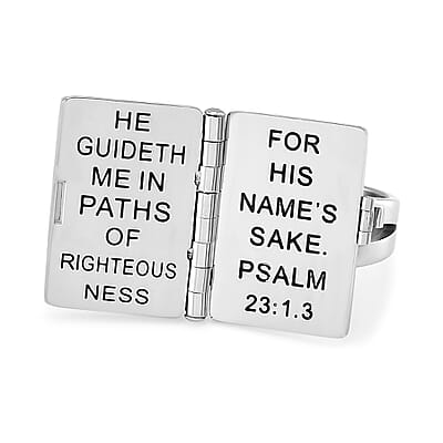 Openable Holy Cross Bible Ring in ION Plated YG and Stainless Steel (Size 7)
