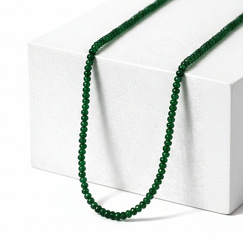 Certified & Appraised Rhapsody 950 Platinum AAAA Tsavorite Garnet 50.00 ctw Beaded Graduate Necklace 18-20 Inches