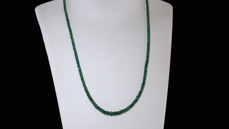 Certified & Appraised Rhapsody 950 Platinum AAAA Tsavorite Garnet 50.00 ctw Beaded Graduate Necklace 18-20 Inches