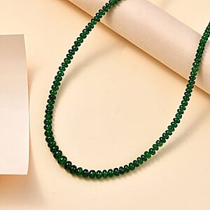 Certified & Appraised Rhapsody 950 Platinum AAAA Tsavorite Garnet 50.00 ctw Beaded Graduate Necklace 18-20 Inches