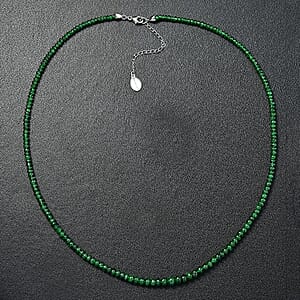 Certified & Appraised Rhapsody 950 Platinum AAAA Tsavorite Garnet 50.00 ctw Beaded Graduate Necklace 18-20 Inches