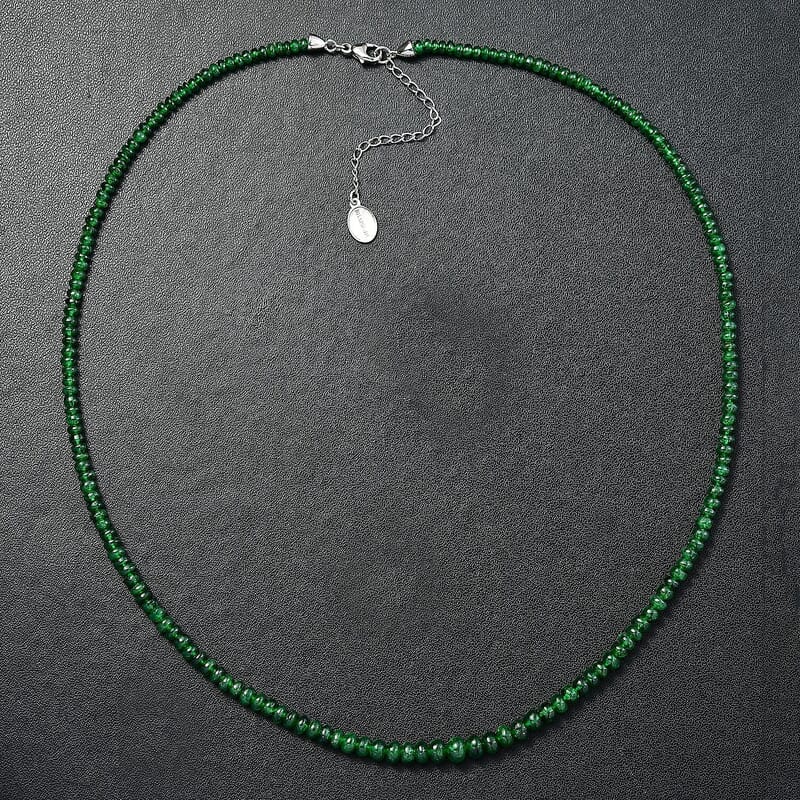 Certified & Appraised Rhapsody 950 Platinum AAAA Tsavorite Garnet 50.00 ctw Beaded Graduate Necklace 18-20 Inches