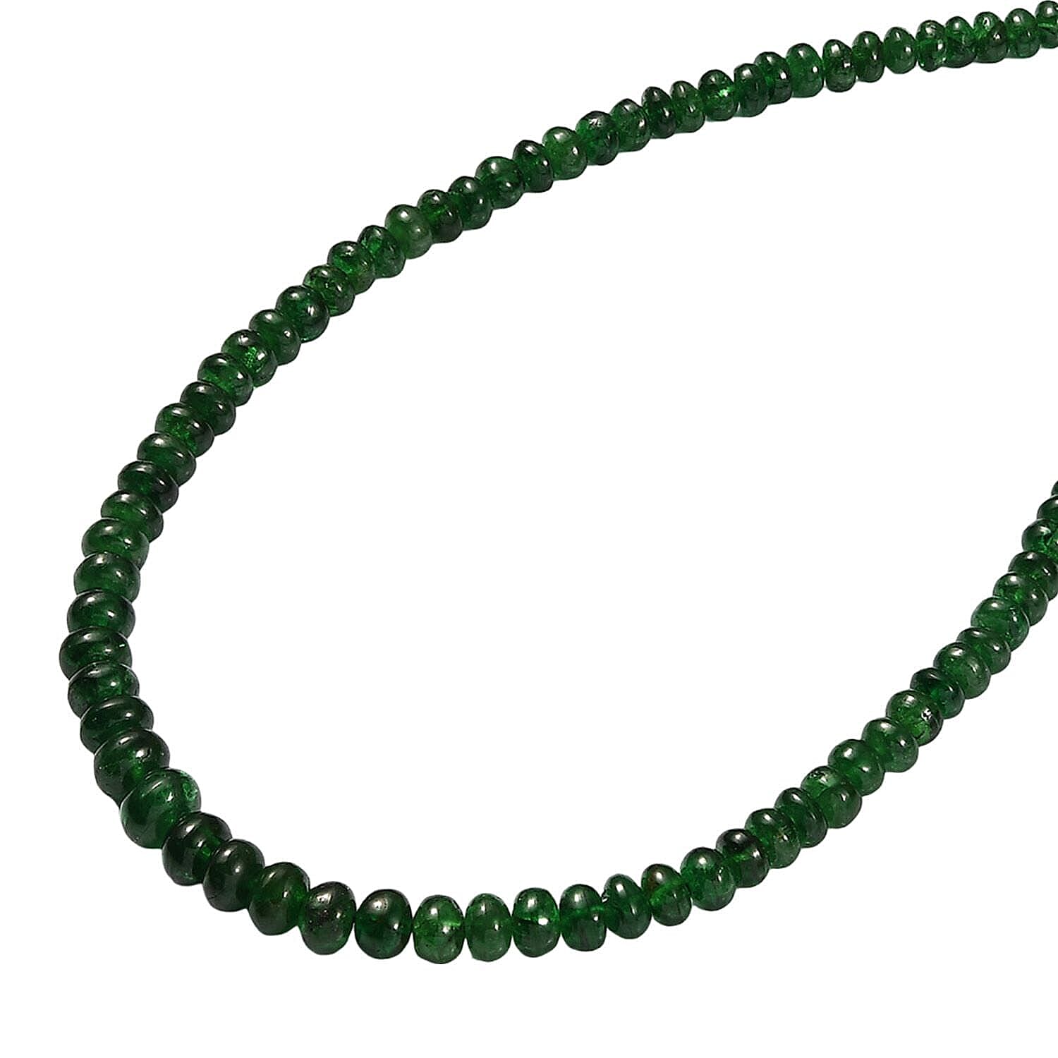 Certified & Appraised Rhapsody 950 Platinum AAAA Tsavorite Garnet 50.00 ctw Beaded Graduate Necklace 18-20 Inches