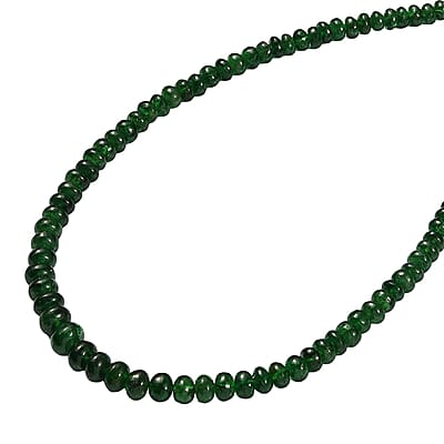 Certified & Appraised Rhapsody 950 Platinum AAAA Tsavorite Garnet 50.00 ctw Beaded Graduate Necklace 18-20 Inches