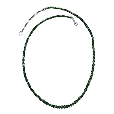 Certified & Appraised Rhapsody 950 Platinum AAAA Tsavorite Garnet 50.00 ctw Beaded Graduate Necklace 18-20 Inches