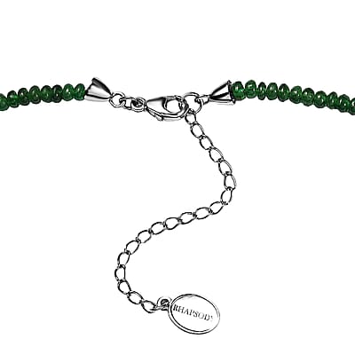 Certified & Appraised Rhapsody 950 Platinum AAAA Tsavorite Garnet 50.00 ctw Beaded Graduate Necklace 18-20 Inches