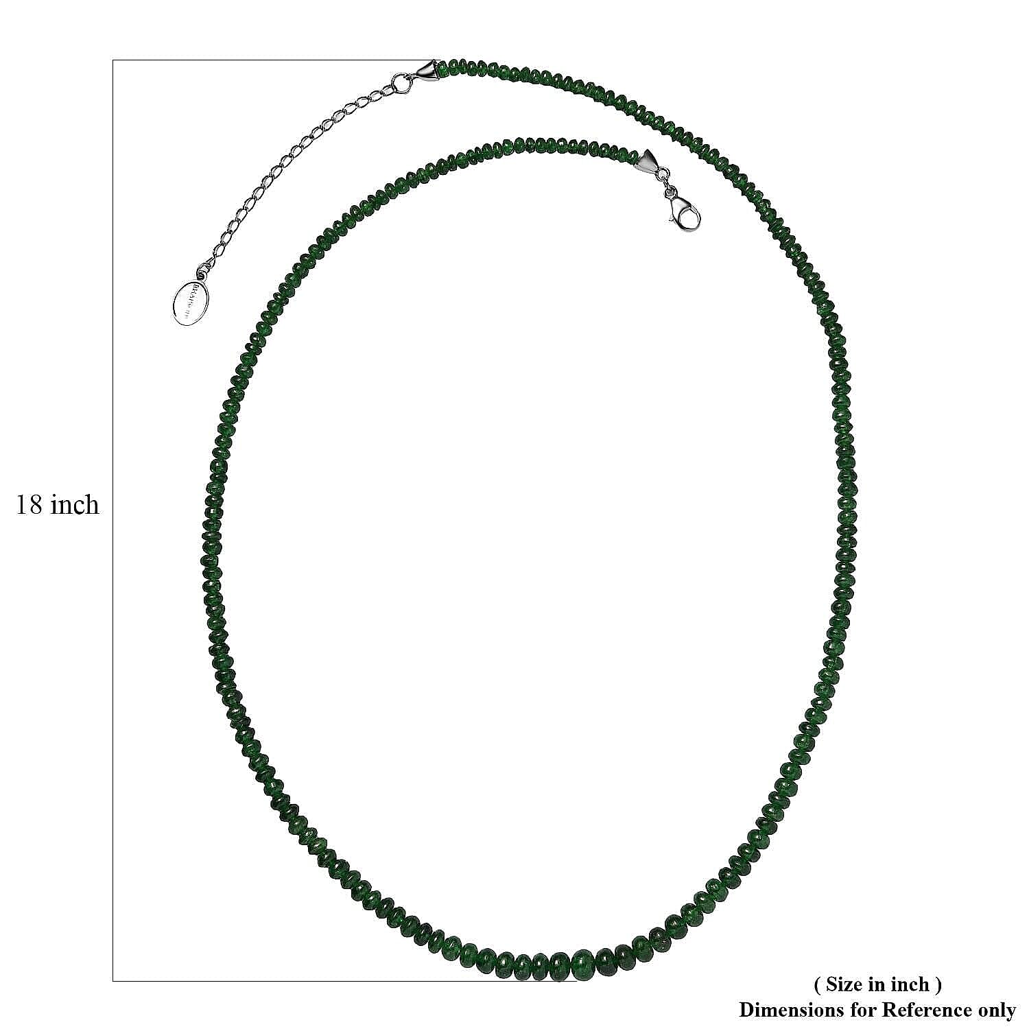 Certified & Appraised Rhapsody 950 Platinum AAAA Tsavorite Garnet 50.00 ctw Beaded Graduate Necklace 18-20 Inches