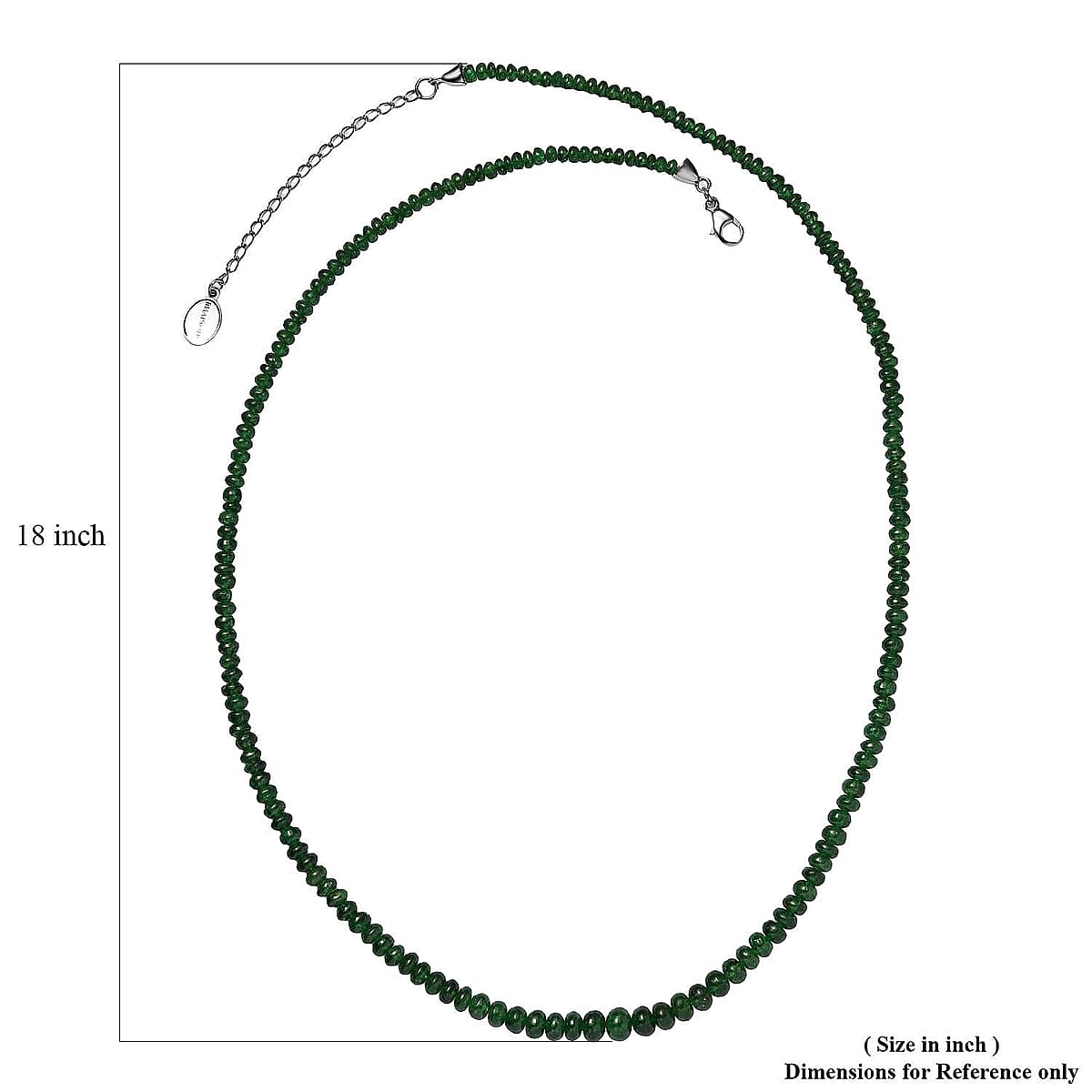 Certified & Appraised Rhapsody 950 Platinum AAAA Tsavorite Garnet 50.00 ctw Beaded Graduate Necklace 18-20 Inches image number 7