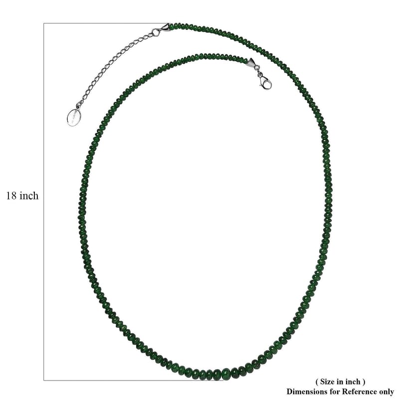 Certified & Appraised Rhapsody 950 Platinum AAAA Tsavorite Garnet 50.00 ctw Beaded Graduate Necklace 18-20 Inches