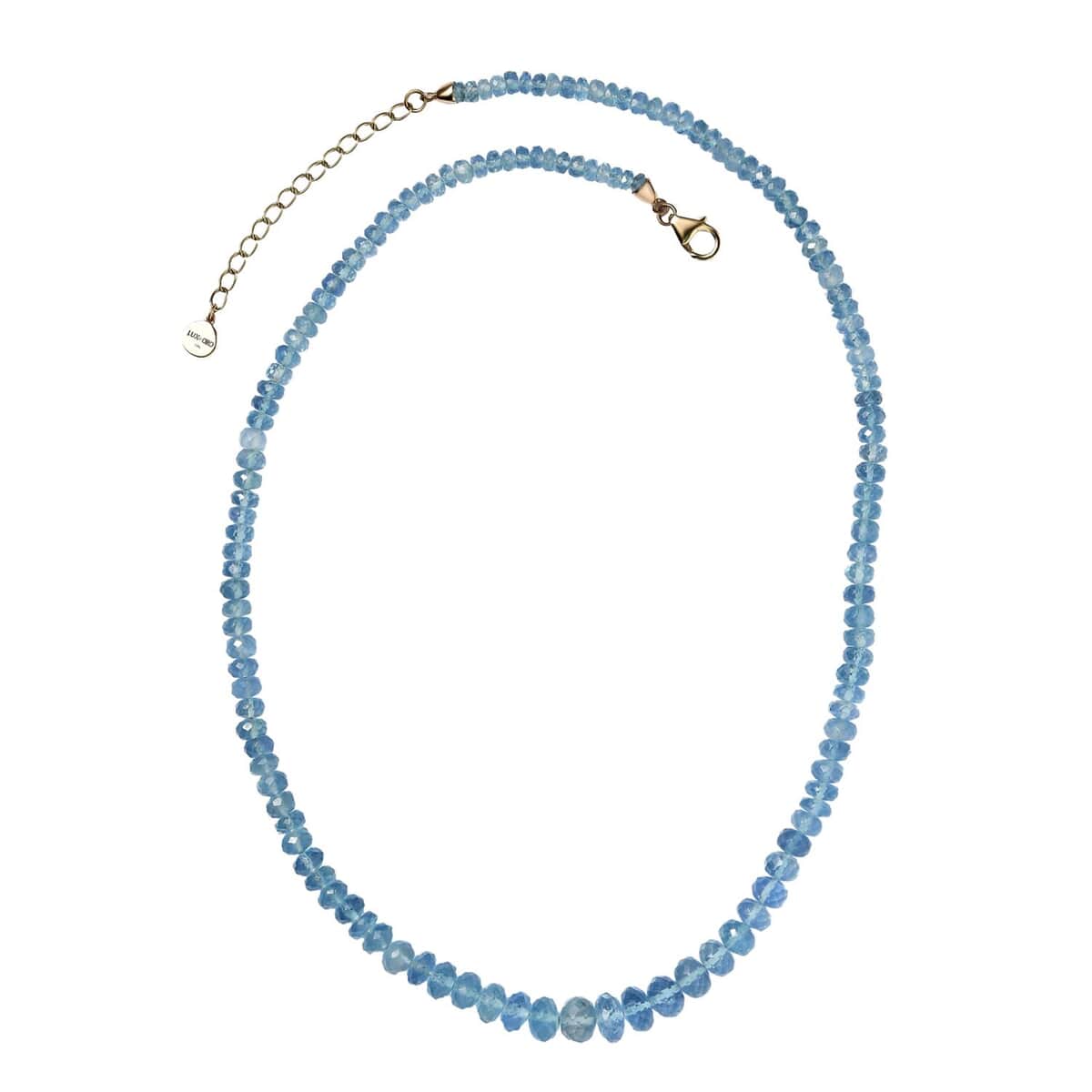 Certified & Appraised Luxoro Mangoro Aquamarine 75.00 ctw Beaded Graduation Necklace in 14K Yellow Gold 18-20 Inches image number 0