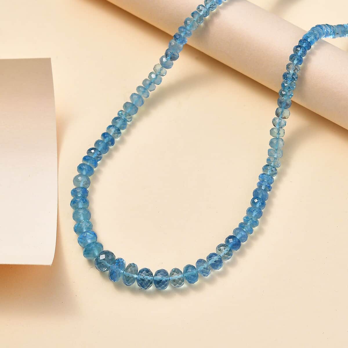 Certified & Appraised Luxoro Mangoro Aquamarine 75.00 ctw Beaded Graduation Necklace in 14K Yellow Gold 18-20 Inches image number 1