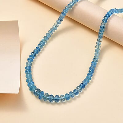 Certified & Appraised Luxoro Mangoro Aquamarine 75.00 ctw Beaded Graduated Necklace in 14K Yellow Gold 18-20 Inches