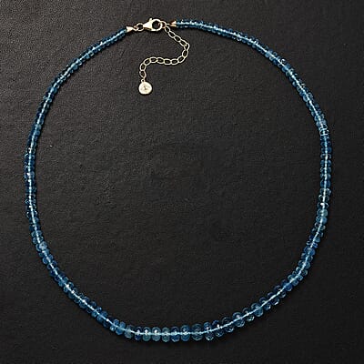Certified & Appraised Luxoro Mangoro Aquamarine 75.00 ctw Beaded Graduated Necklace in 14K Yellow Gold 18-20 Inches
