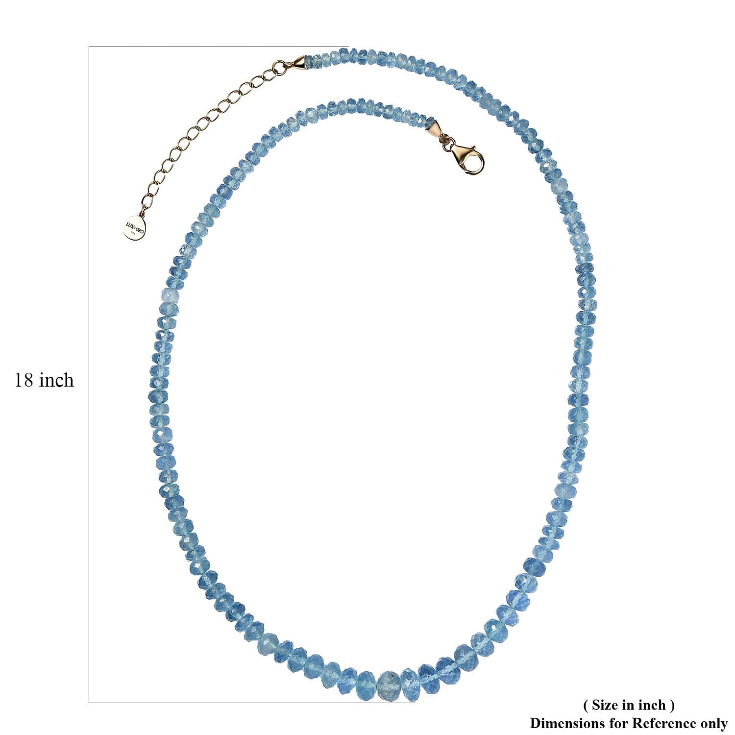 Certified & Appraised Luxoro Mangoro Aquamarine 75.00 ctw Beaded Graduated Necklace in 14K Yellow Gold 18-20 Inches