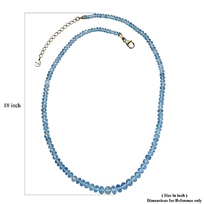 Certified & Appraised Luxoro Mangoro Aquamarine 75.00 ctw Beaded Graduated Necklace in 14K Yellow Gold 18-20 Inches
