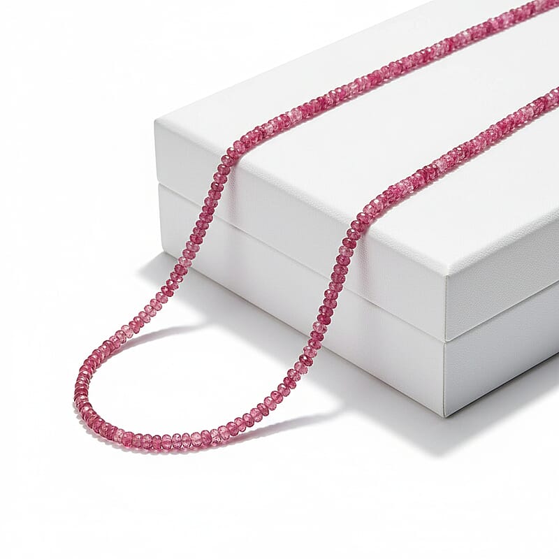 Luxoro AAA Morro Redondo Pink Tourmaline 37.35 ctw Beaded Graduated Necklace in 14K Yellow Gold 18-20 Inches