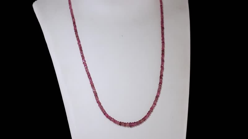 Luxoro AAA Morro Redondo Pink Tourmaline 37.35 ctw Beaded Graduated Necklace in 14K Yellow Gold 18-20 Inches