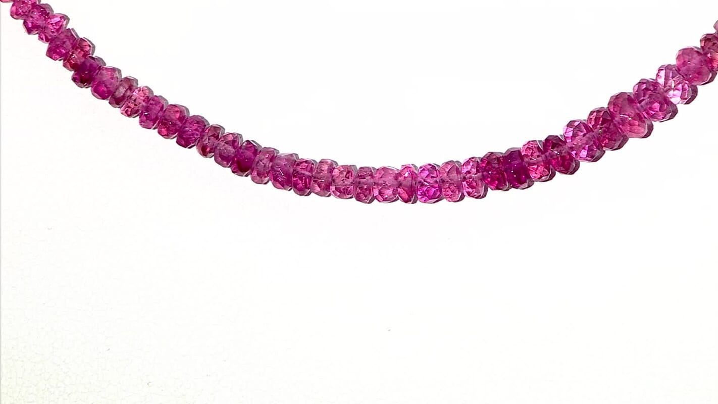 Luxoro AAA Morro Redondo Pink Tourmaline 37.35 ctw Beaded Graduated Necklace in 14K Yellow Gold 18-20 Inches