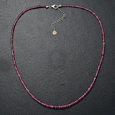 Luxoro AAA Morro Redondo Pink Tourmaline 37.35 ctw Beaded Graduated Necklace in 14K Yellow Gold 18-20 Inches