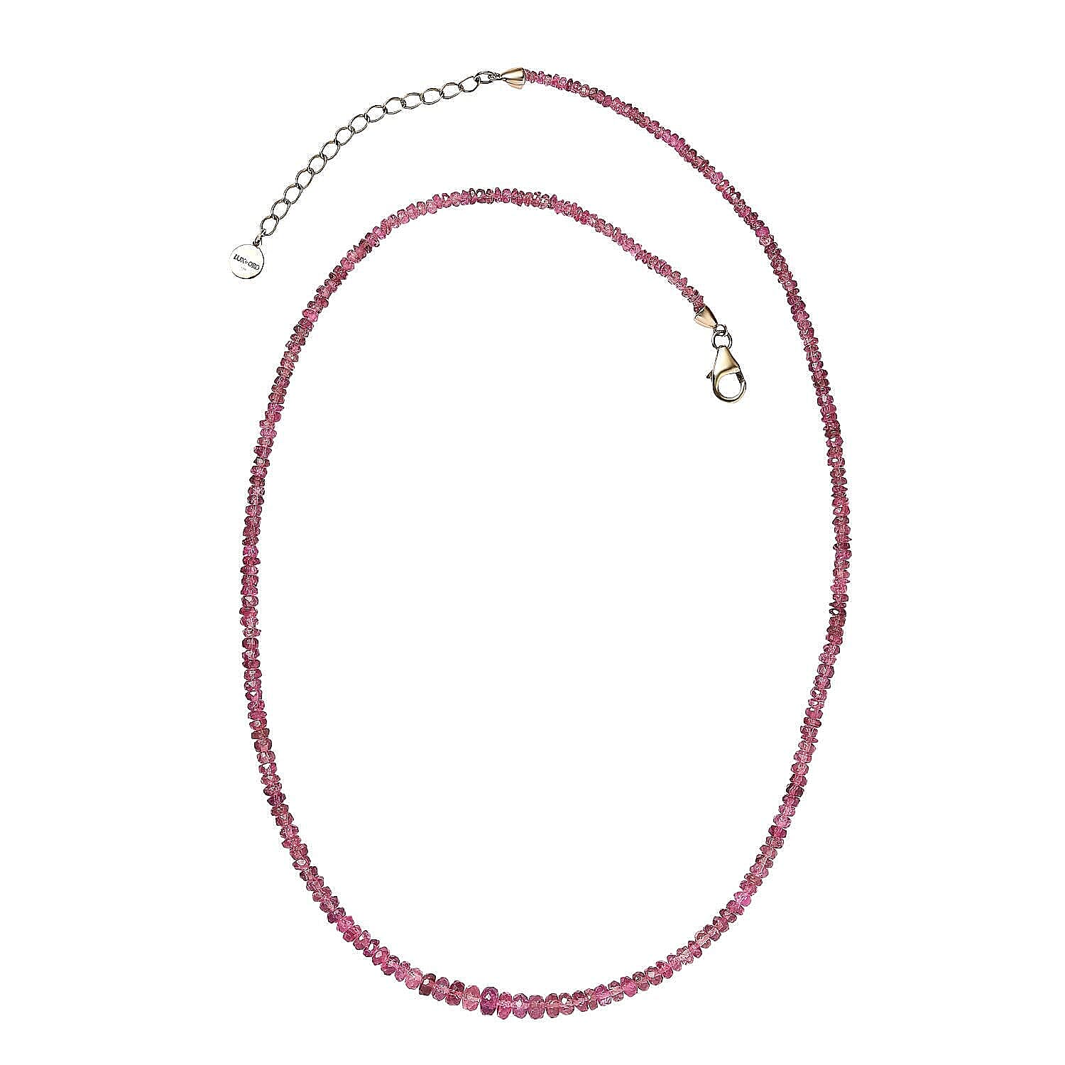 Luxoro AAA Morro Redondo Pink Tourmaline 37.35 ctw Beaded Graduated Necklace in 14K Yellow Gold 18-20 Inches