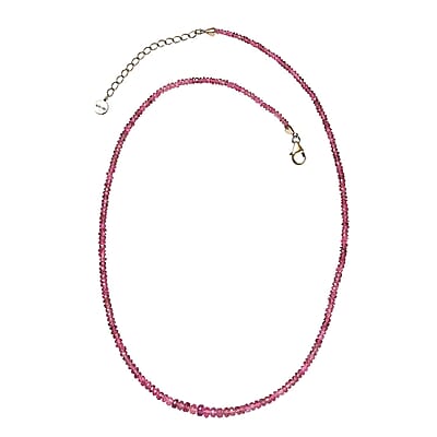 Luxoro AAA Morro Redondo Pink Tourmaline 37.35 ctw Beaded Graduated Necklace in 14K Yellow Gold 18-20 Inches