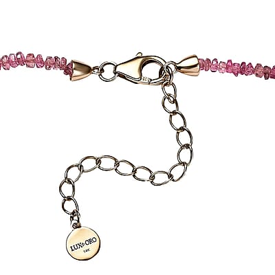 Luxoro AAA Morro Redondo Pink Tourmaline 37.35 ctw Beaded Graduated Necklace in 14K Yellow Gold 18-20 Inches