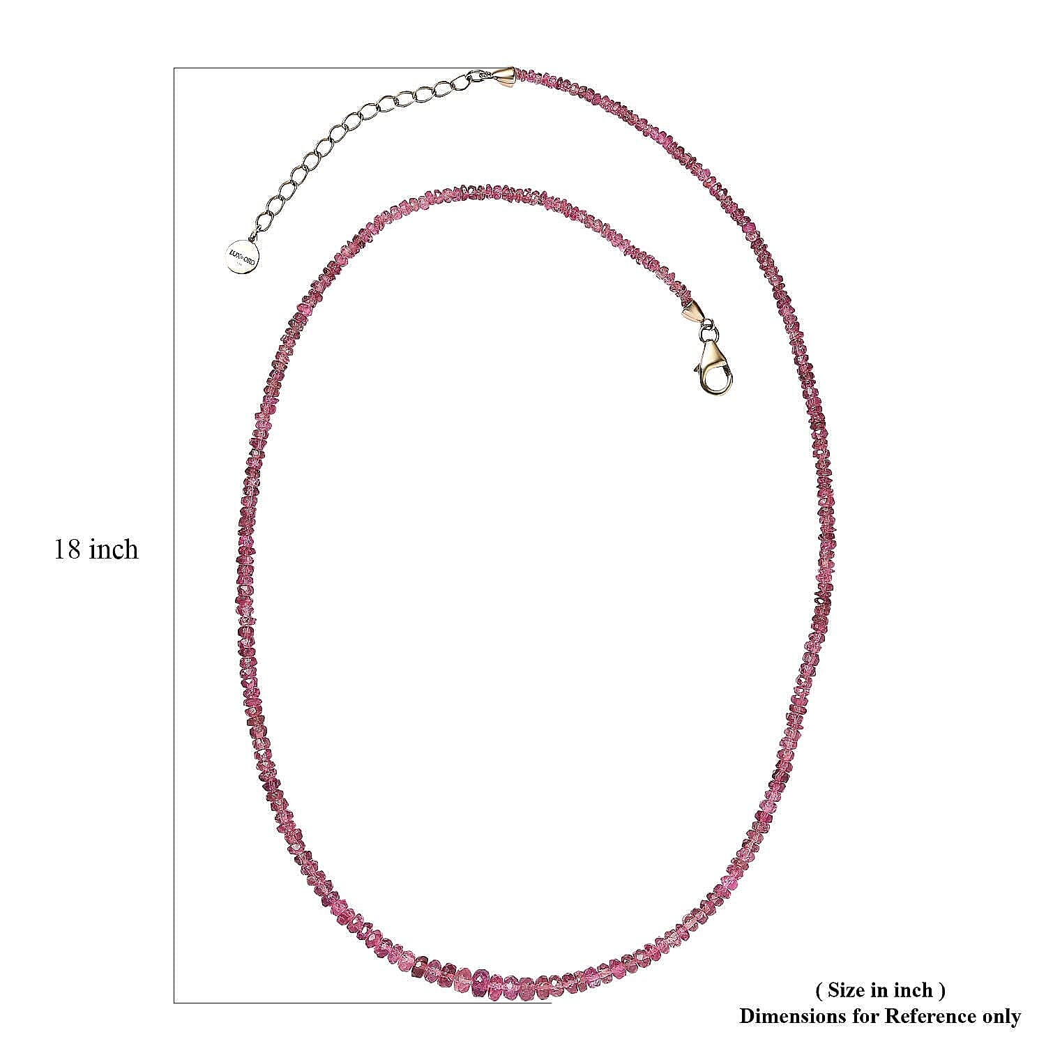 Luxoro AAA Morro Redondo Pink Tourmaline 37.35 ctw Beaded Graduated Necklace in 14K Yellow Gold 18-20 Inches