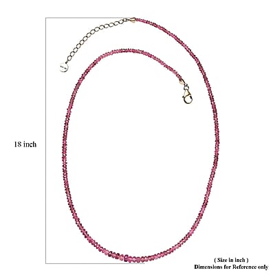 Luxoro AAA Morro Redondo Pink Tourmaline 37.35 ctw Beaded Graduated Necklace in 14K Yellow Gold 18-20 Inches