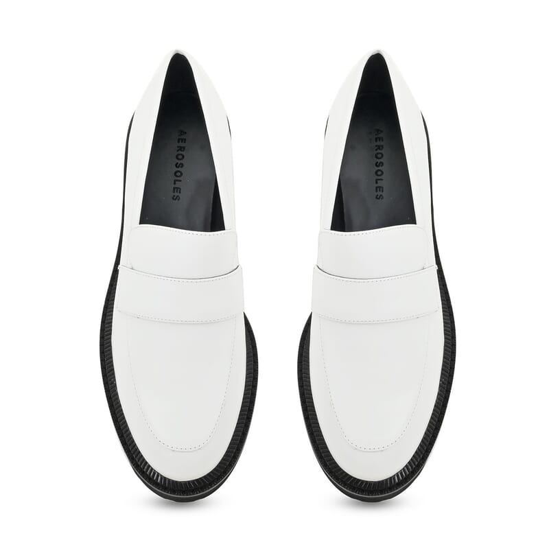 Aerosoles Loafer in White Genuine Leather SIZE 10.00