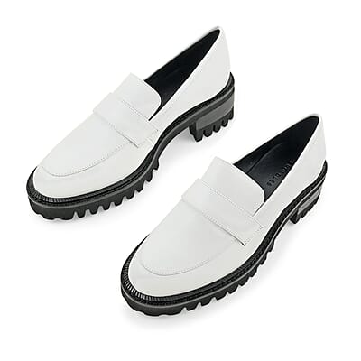 Aerosoles Loafer in White Genuine Leather SIZE 10.00