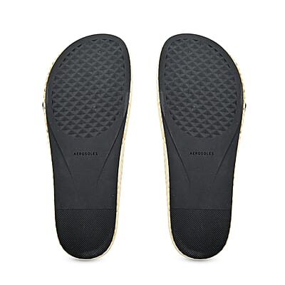 Aerosoles Black Buckled Flatform Slide Sandal SIZE 10.00